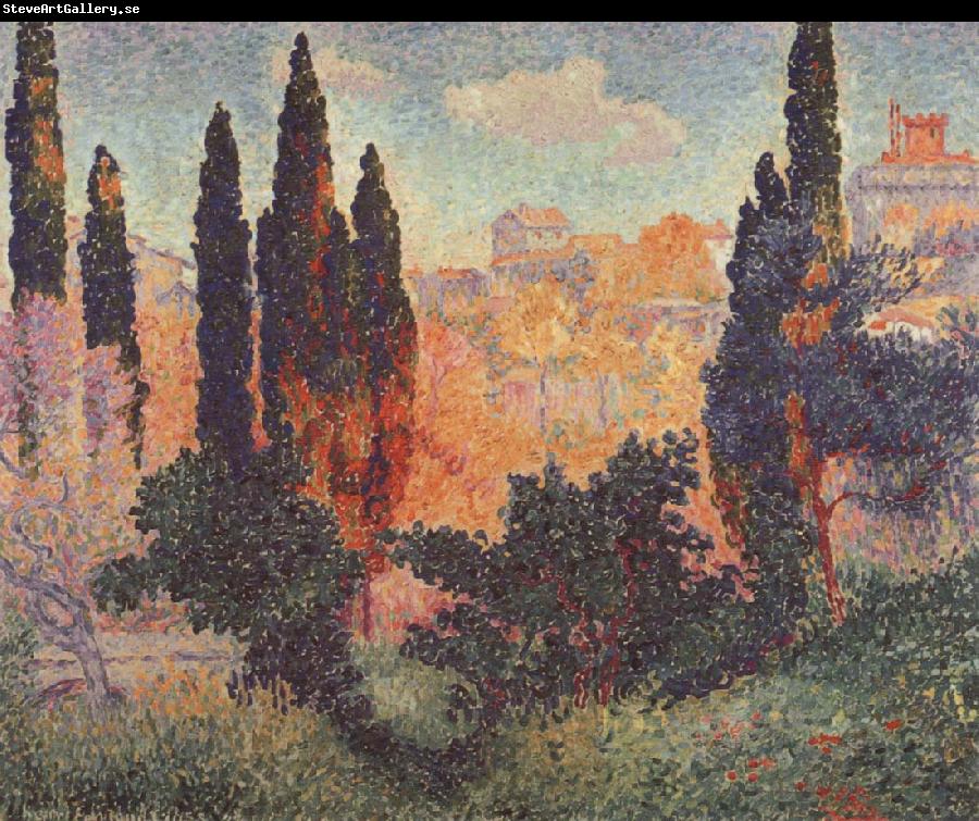 Henri Edmond Cross Cypresses at Cagnes